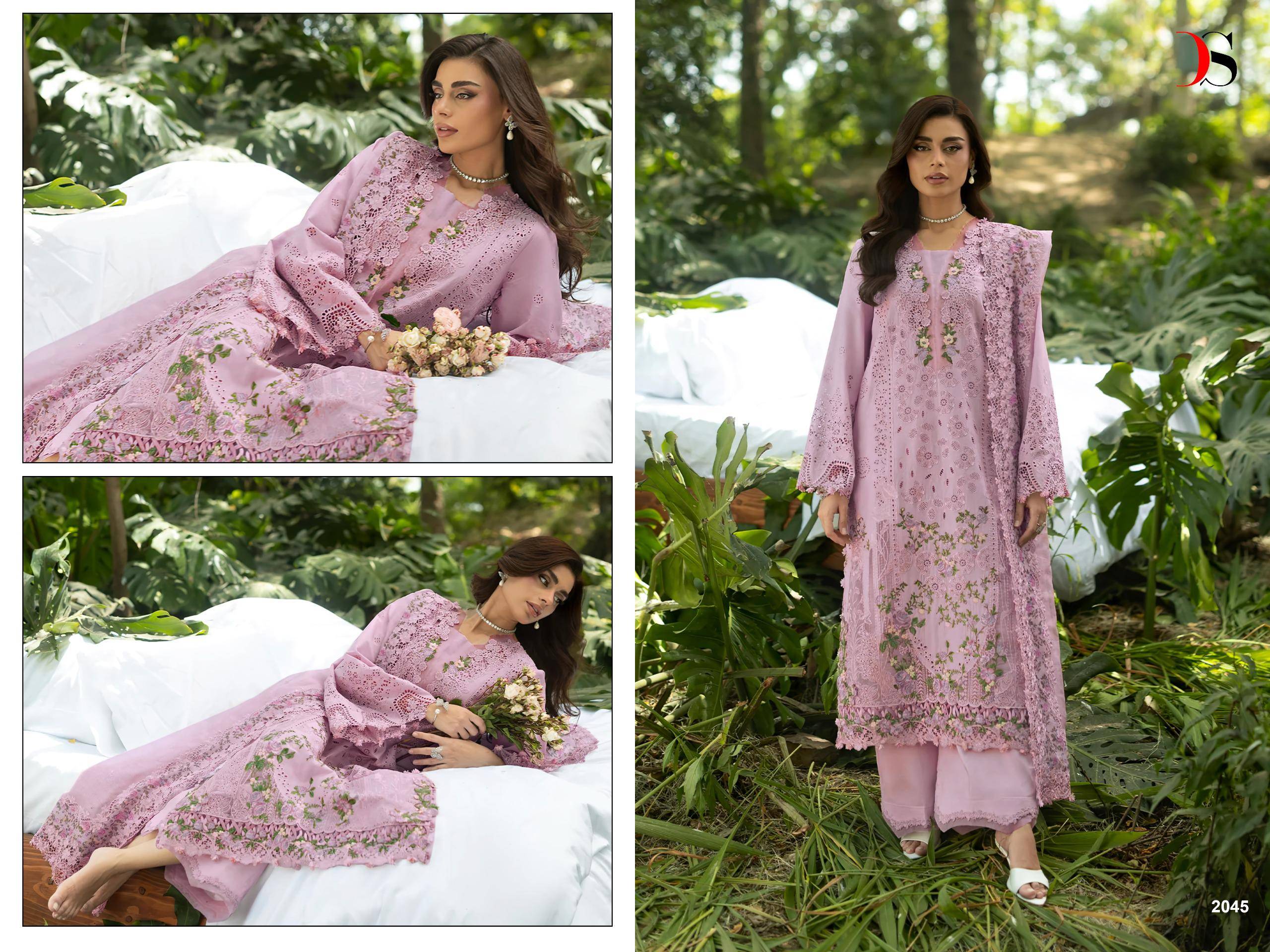 ELAF  Premium-6 Luxury Lawn by  DEEPSY SUITS 2041 To 2046 Series Beautiful Pakistani Suits Colorful Stylish Fancy Casual Wear & Ethnic Wear Pure cotton Embroidered Dresses At Wholesale Price